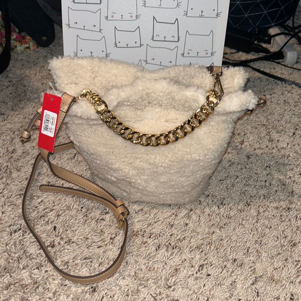 Kelly and Katie Cream wool purse
